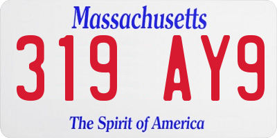 MA license plate 319AY9