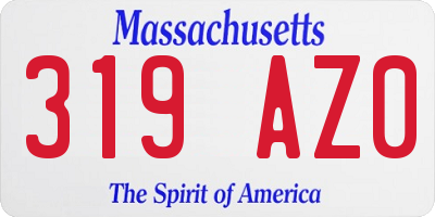 MA license plate 319AZ0