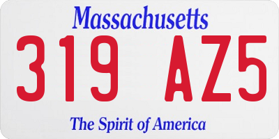 MA license plate 319AZ5
