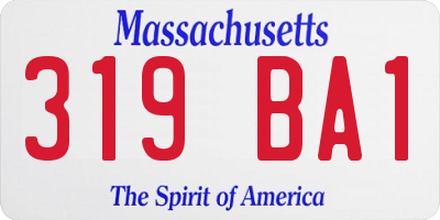 MA license plate 319BA1