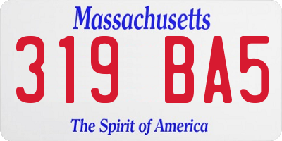 MA license plate 319BA5