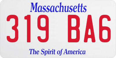 MA license plate 319BA6