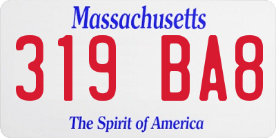 MA license plate 319BA8
