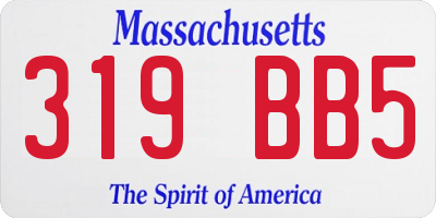 MA license plate 319BB5