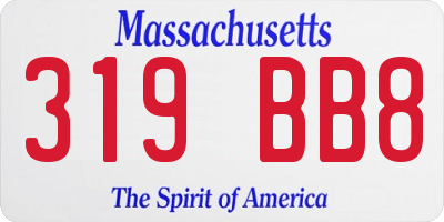 MA license plate 319BB8