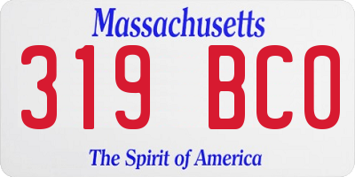 MA license plate 319BC0