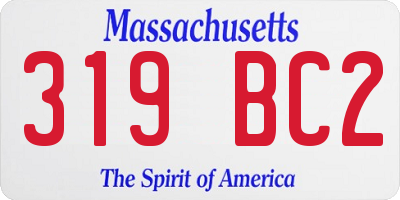 MA license plate 319BC2