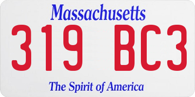 MA license plate 319BC3