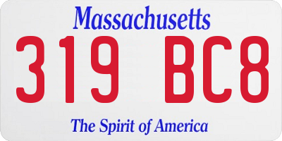 MA license plate 319BC8