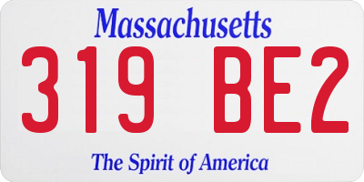 MA license plate 319BE2