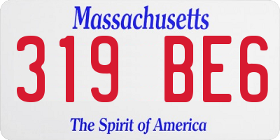 MA license plate 319BE6