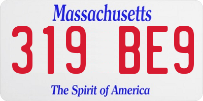 MA license plate 319BE9