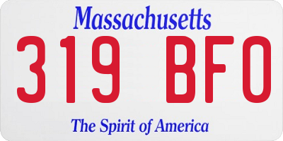MA license plate 319BF0