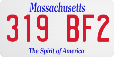 MA license plate 319BF2