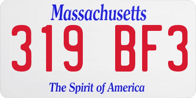 MA license plate 319BF3