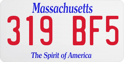 MA license plate 319BF5