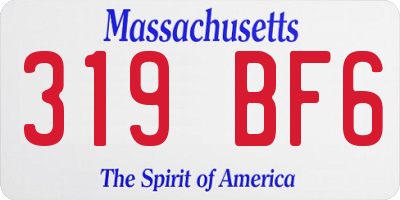 MA license plate 319BF6