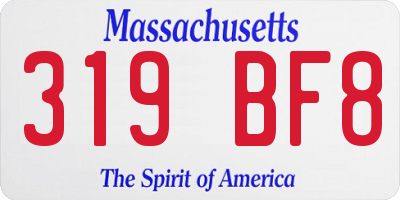 MA license plate 319BF8