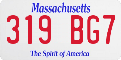 MA license plate 319BG7
