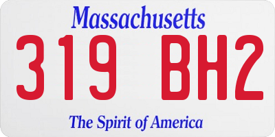 MA license plate 319BH2
