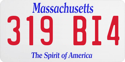 MA license plate 319BI4