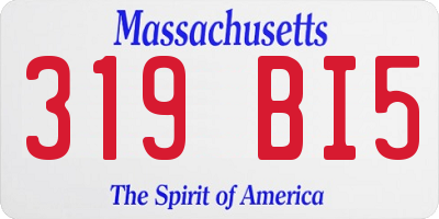 MA license plate 319BI5