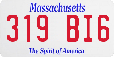MA license plate 319BI6