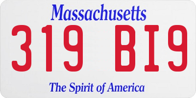 MA license plate 319BI9