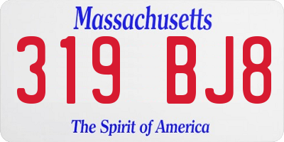MA license plate 319BJ8