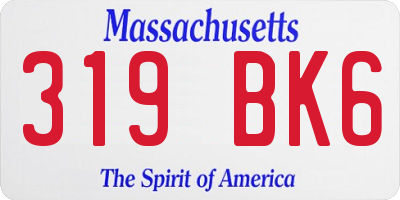 MA license plate 319BK6