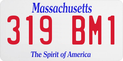 MA license plate 319BM1
