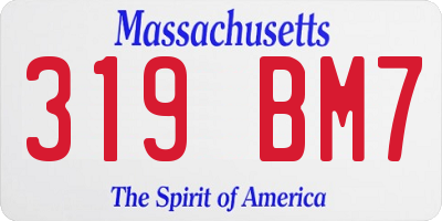 MA license plate 319BM7