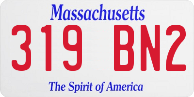MA license plate 319BN2