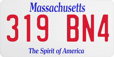 MA license plate 319BN4