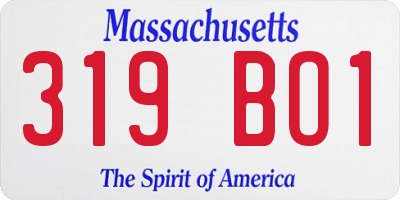 MA license plate 319BO1