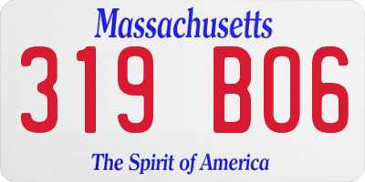 MA license plate 319BO6