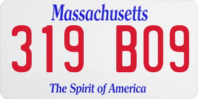 MA license plate 319BO9