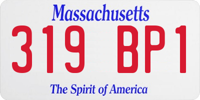MA license plate 319BP1