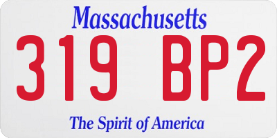 MA license plate 319BP2