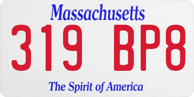 MA license plate 319BP8