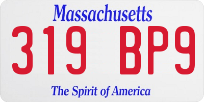 MA license plate 319BP9