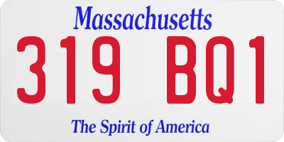 MA license plate 319BQ1
