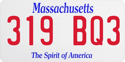 MA license plate 319BQ3
