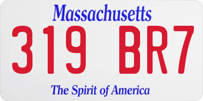 MA license plate 319BR7