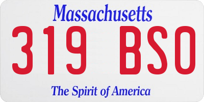 MA license plate 319BS0