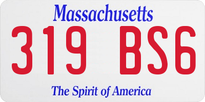 MA license plate 319BS6