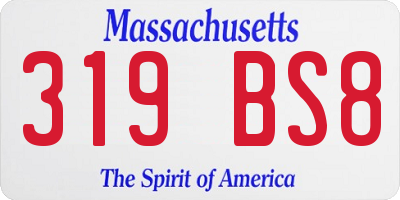 MA license plate 319BS8