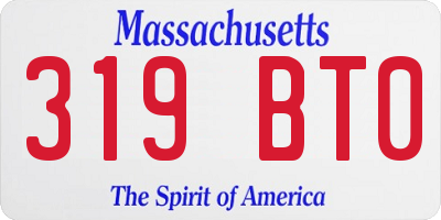MA license plate 319BT0