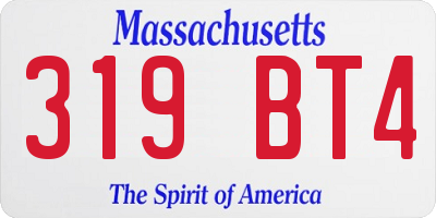 MA license plate 319BT4