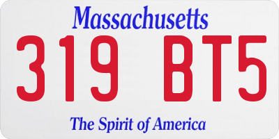 MA license plate 319BT5